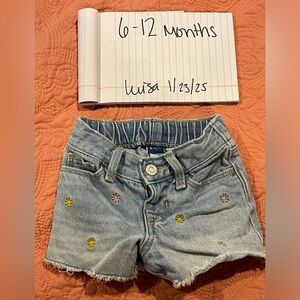 Daisy embroidered Jean shorts